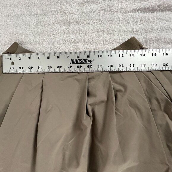 Uniqlo Women Beige Pleated A-Line Skirt Medium Waist 28-29 inches Stretch Casual - Picture 6 of 8